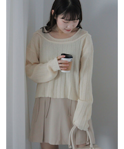 レイヤード風ニットプルオーバー