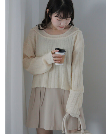 レイヤード風ニットプルオーバー