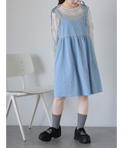 花刺繍キャミワンピース