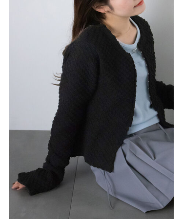 ポコポコクルーネックカーディガン