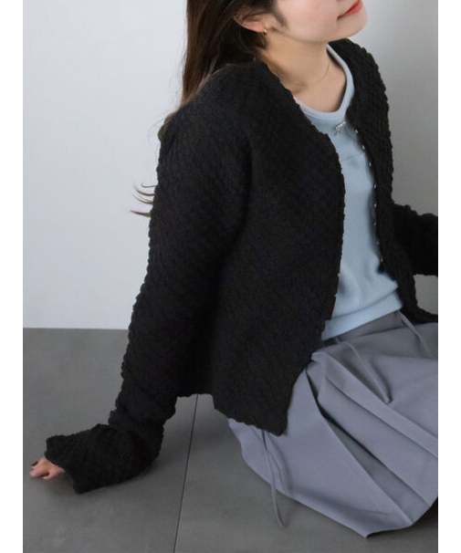 ポコポコクルーネックカーディガン