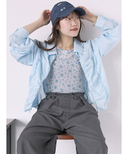 シャーリングジップシャツ