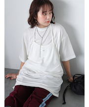 ロング丈レイヤードカットソー