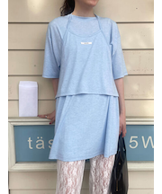 ロング丈レイヤードカットソー