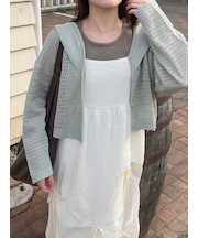 セーラーカラーメッシュカーディガン