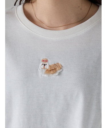 わんこ刺繍Tシャツ