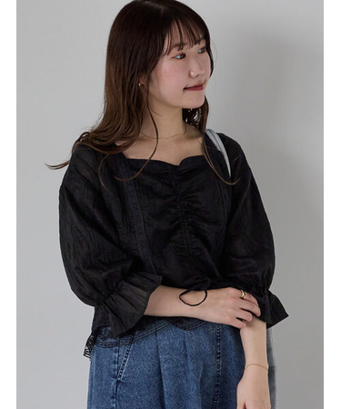 ◎スクエアレースブラウス