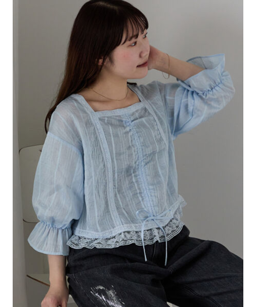 ◎スクエアレースブラウス