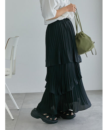 プリーツティアードスカート
