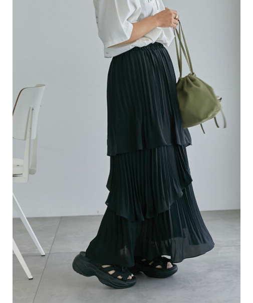 プリーツティアードスカート