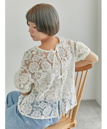 前後2WAYレースリボンブラウス