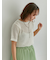 透かし柄半袖ニット