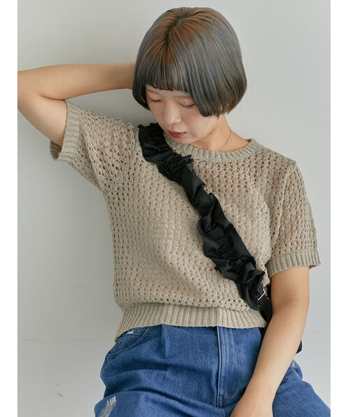 TCホールガーメント(R) 求心透かし柄5分袖プルオーバー