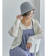 メッシュジップカーディガン