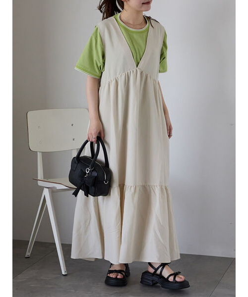 Vネックノースリーブワンピース｜エヘカソポの通販｜&mall（アンド