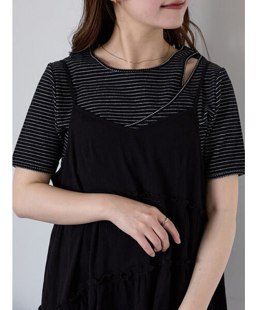 ボーダーカットアウトプルオーバー