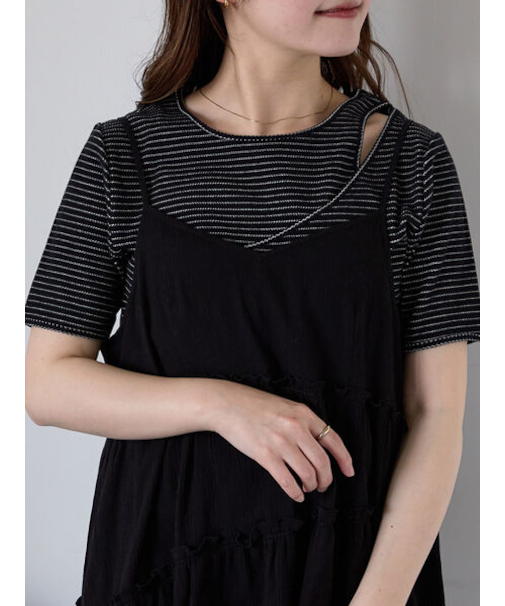 ボーダーカットアウトプルオーバー