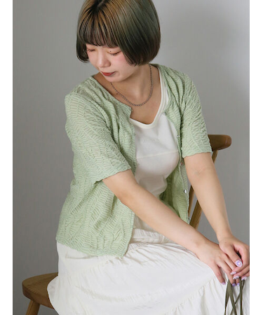 シアーシャーリングカーディガン