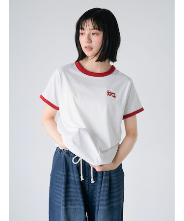 3D刺繍リンガーTシャツ