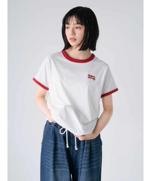 3D刺繍リンガーTシャツ