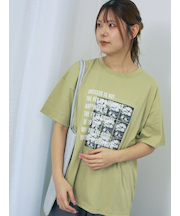 フォトプリントオーバーシルエットTシャツ