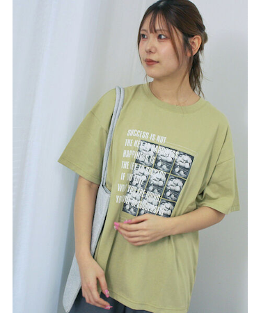 フォトプリントオーバーシルエットTシャツ