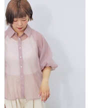 バルーンスリーブシアーシャツ