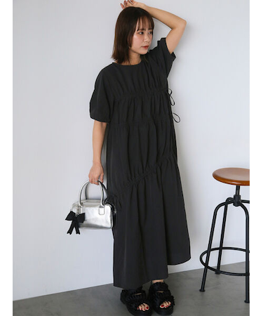 ドロスト切り替えワンピース