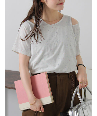 ネップ天竺レイヤード風プルオーバー