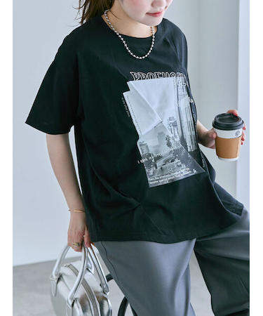 プリントタックTシャツ