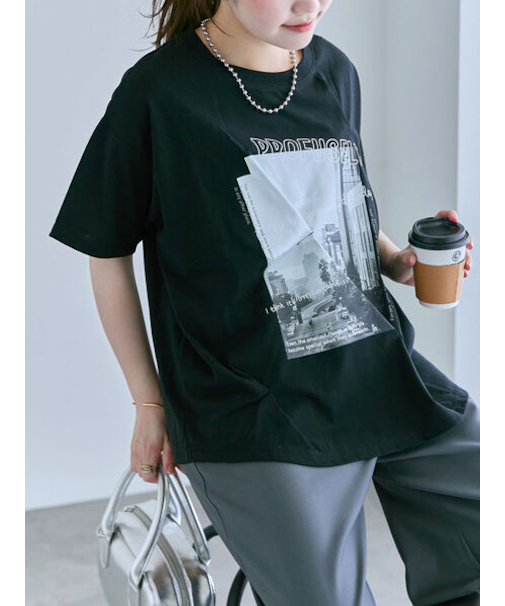 プリントタックTシャツ