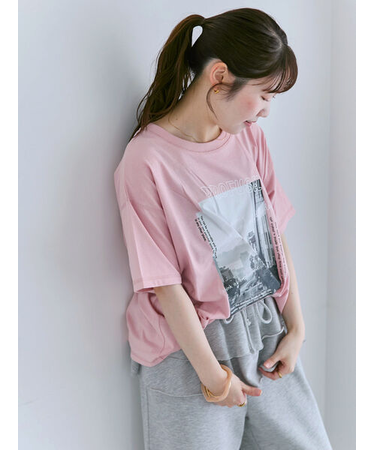プリントタックTシャツ