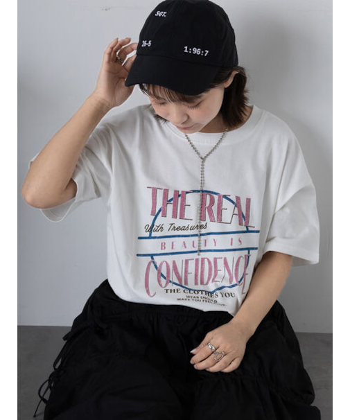 ロゴプリントオーバーサイズTシャツ