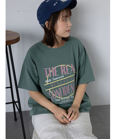 ロゴプリントオーバーサイズTシャツ