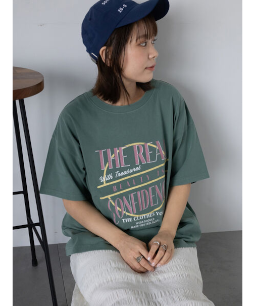 ロゴプリントオーバーサイズTシャツ