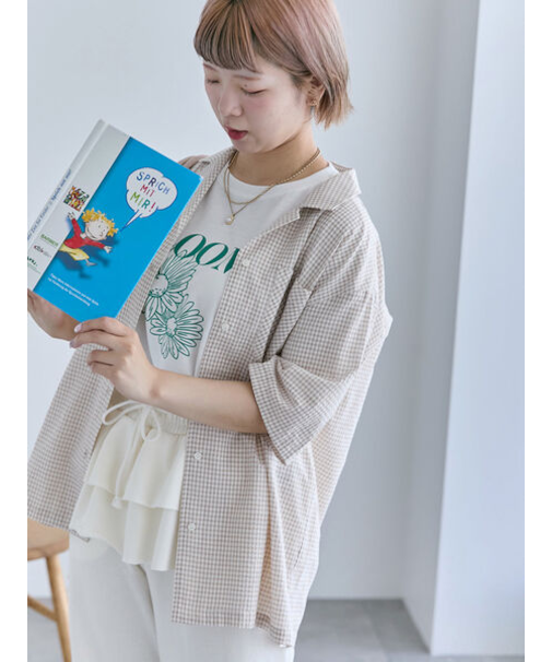 ◎チェックオープンカラーシャツ