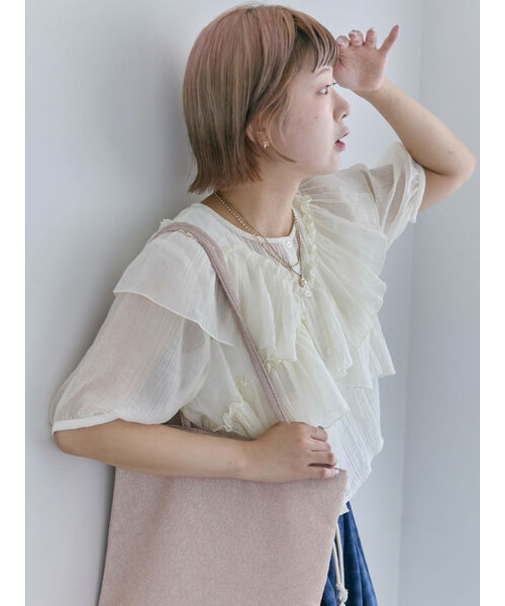 シアーフリルブラウス