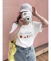 フードプリントTシャツ