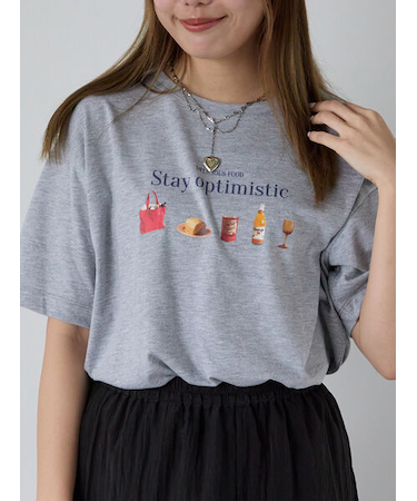 フードプリントTシャツ