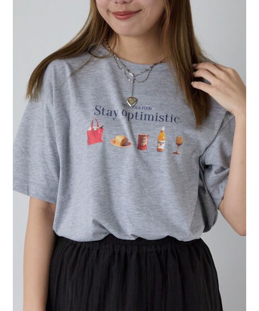 フードプリントTシャツ