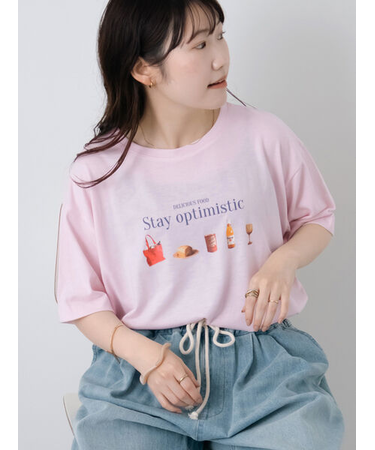 フードプリントTシャツ
