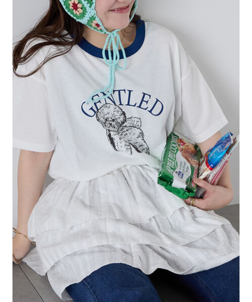 わんこプリントリンガーTシャツ