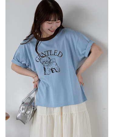 わんこプリントリンガーTシャツ
