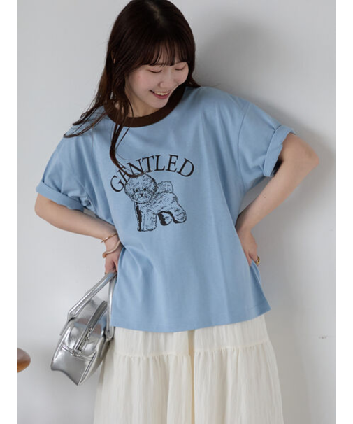 わんこプリントリンガーTシャツ