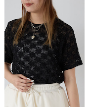 花メッシュプルオーバー