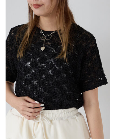 花メッシュプルオーバー