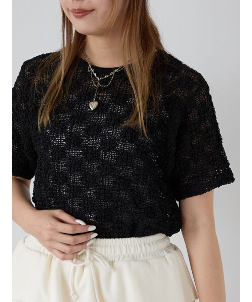 花メッシュプルオーバー