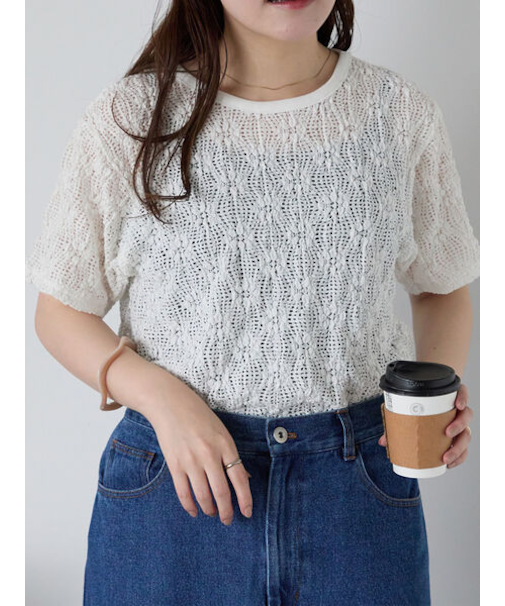 花メッシュプルオーバー