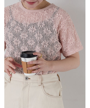 花メッシュプルオーバー