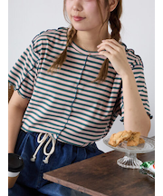 配色メローボーダーTシャツ
